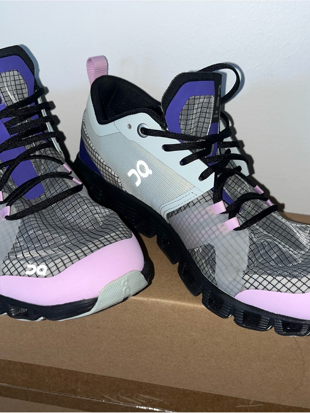 On Running Women's Cloud Waterproof Sneakers in Light Purple and Gray